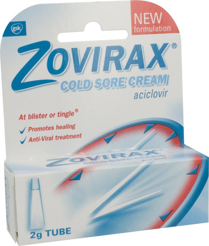 Zovirax Cold Sore Cream Tube 2g PillSorted