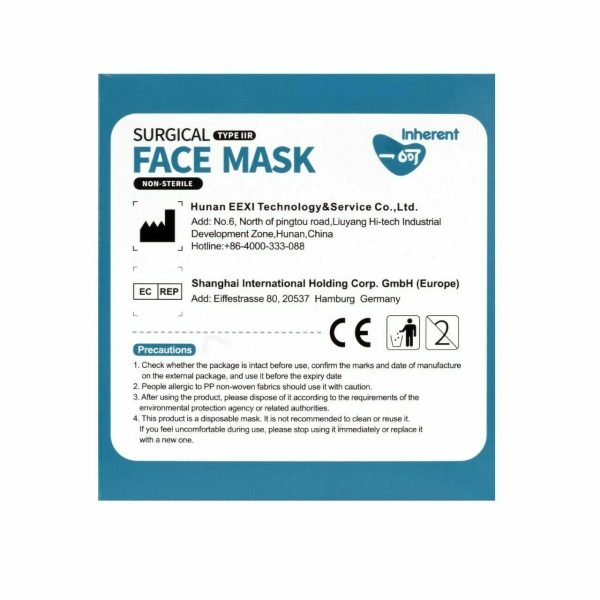 Inherent 3 Ply Disposable Surgical Masks - Pack of 50 - Image 2