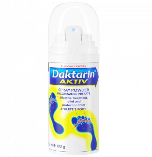 Daktarin Aktiv (Miconazole) Spray Powder for Athletes Foot - 100g