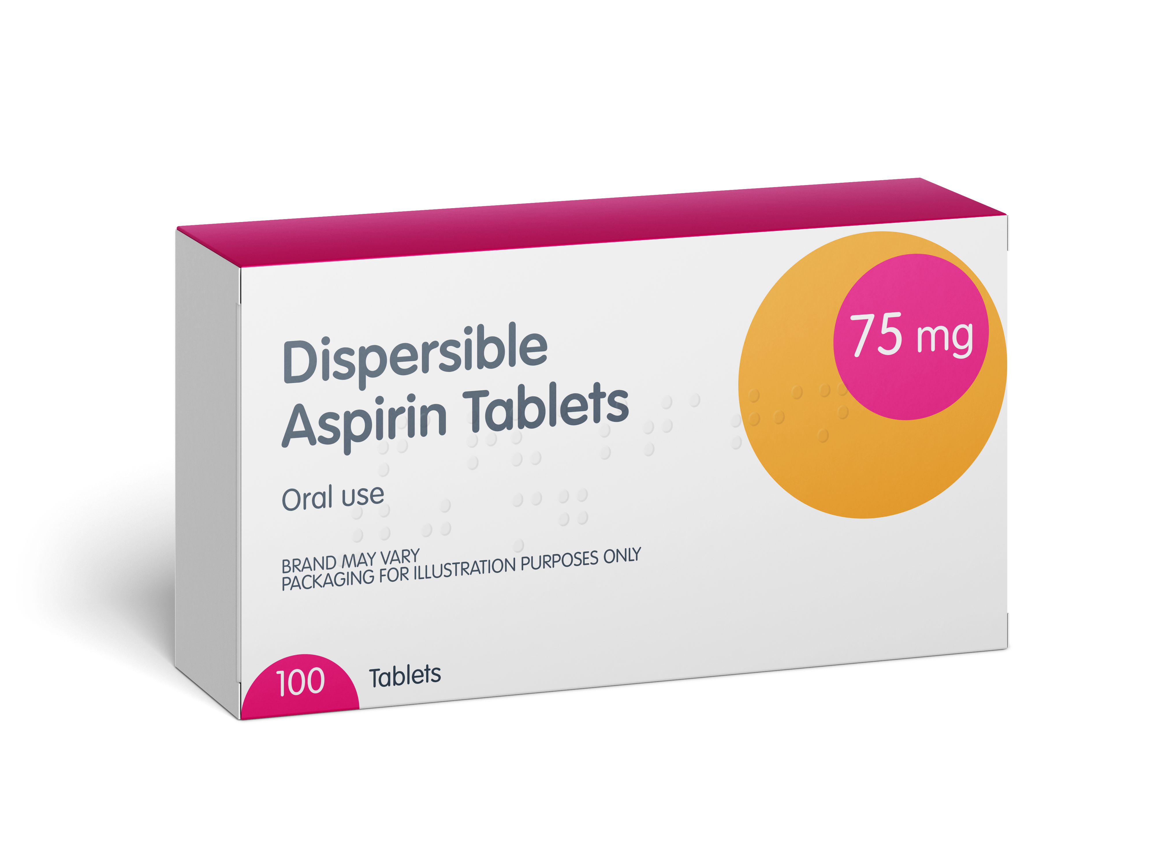 Dispersible Aspirin 75mg - 100 Tablets