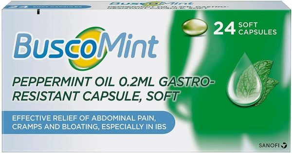 Buscomint Peppermint Oil 0.2ml Gastro-Resistant - 24 Soft Capsules