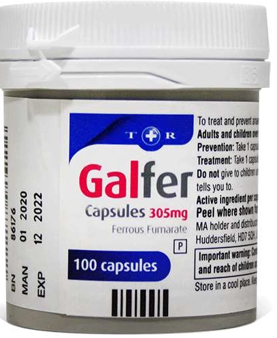 Galfer Ferrous Fumarate 305mg - 100 Capsules