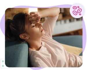Woman feeling fatigued from Iron Deficiency Anaemia