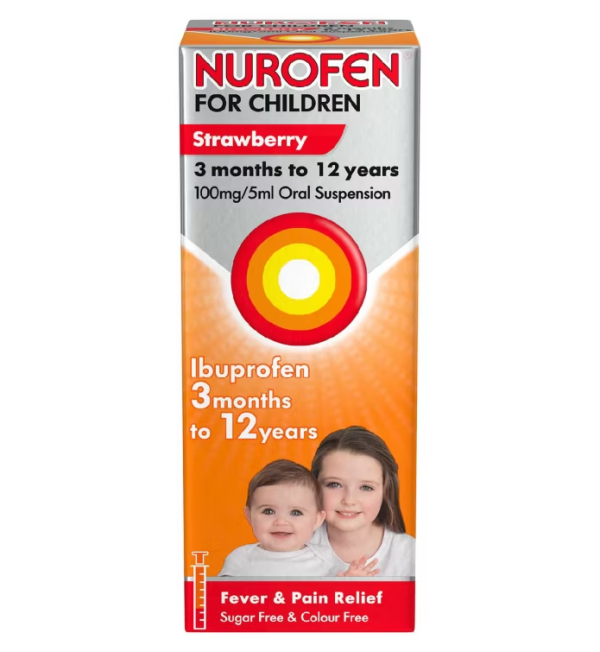 Nurofen for Children Strawberry 3 months to 12 years 100mg/5ml Oral Suspension - 200ml