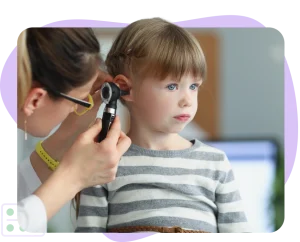 Physical check up for ear infection