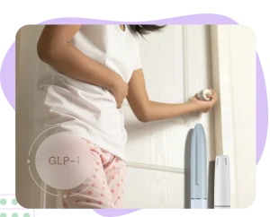 Woman suffering from diarrhoea due to GLP-1 treatments