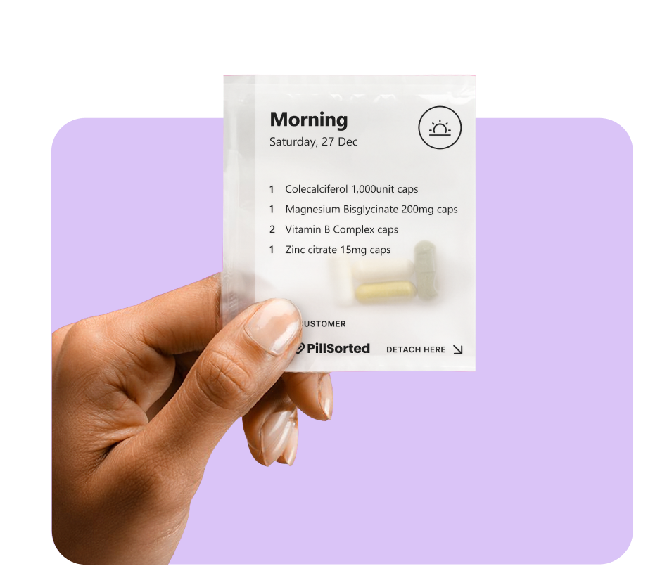 Daily weight loss supplement pouch for personalised support