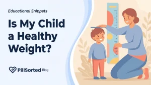 Parent measuring child healthy weight using a growth chart