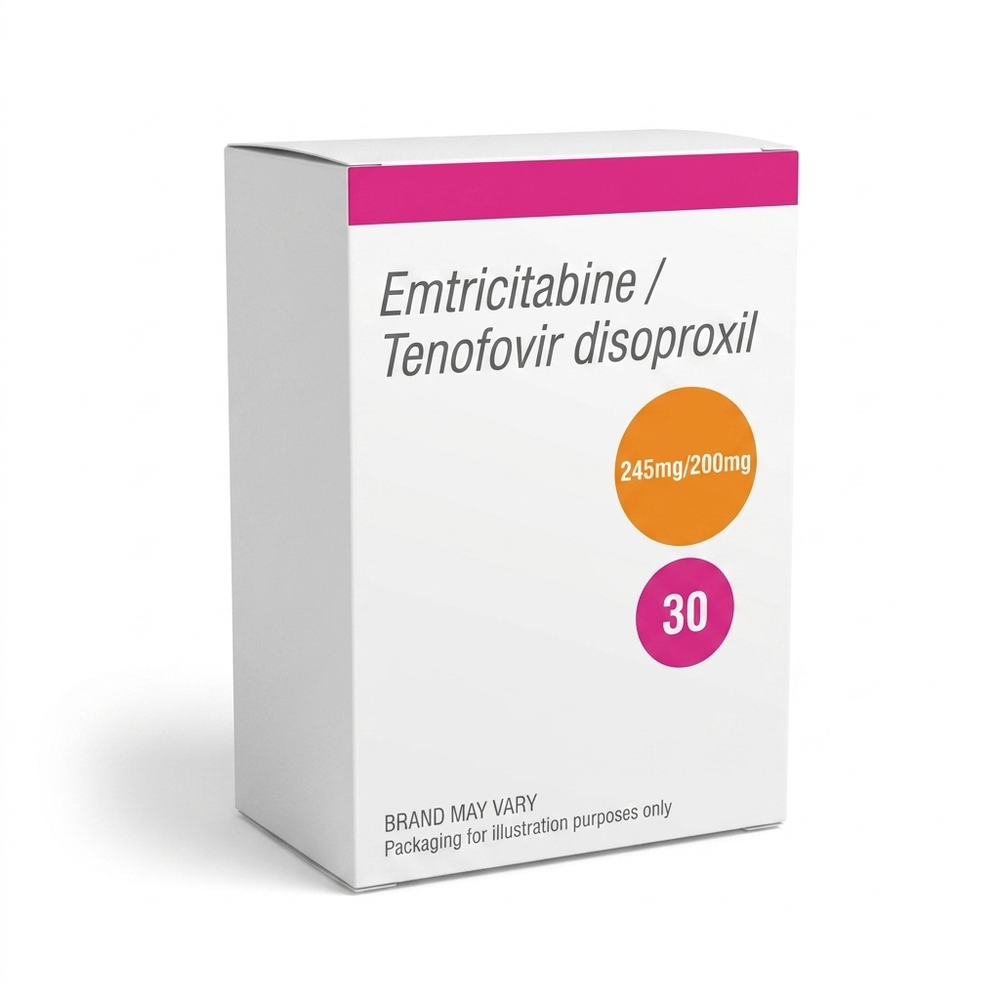 PrEP emtricitabine 200mg / tenofovir disoproxil 245mg — generic, brand may vary